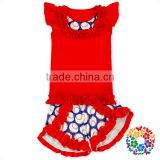 wholesale children boutique outfit red blue baseball clothing set