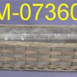 Wicker Rectangular Shape Flower Pot thumbnail-1