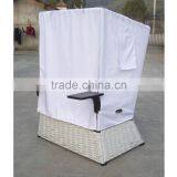 White Modern Rattan Beach Basket in Outdoor thumbnail-4