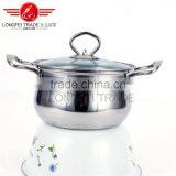 High Quality 5pcs Stainless Steel Drum-shaped Soup Pot Kitchen Cookware With Glass Lid thumbnail-2