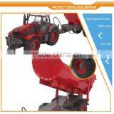 China Wholesale Sale Plastic Farm Trailer Wheels Trucks Set Battery Radio Remote Control Toy Tractor for Children thumbnail-3