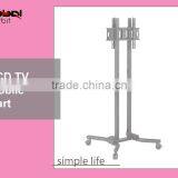 New Design Adjustable Shelf Television Cart Swivel TV Trolley TV Mount With Projector Holder thumbnail-4