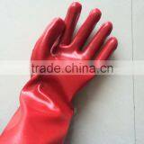 35CM Lenth Red Industrial Pvc Gloves Pvc Coated Glove thumbnail-2