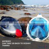 Full Face Snorkel Mask Surface Diving Scuba Gear Easy Breathing With Dry Snorkel & Camera Mount 180 Panoramic View Anti Fog thumbnail-3