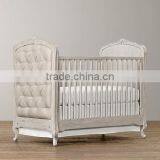 Baby Crib California Mahogany Wood With Tufted Design thumbnail-3