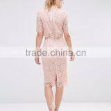 Women's Lace Crop Top Midi Pencil Dress thumbnail-2