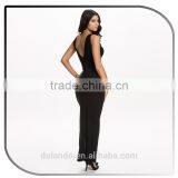 China Supplier Designer Sexy High Split Evening Dress Long Maxi Frog One Piece Hollow Out Party Dress thumbnail-3