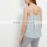 New Fashion Women Casual Tops Mint Green Tie Strap Tank Tops HSB9306 thumbnail-2