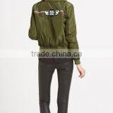 Guangzhou Clothing Latest Design Women Satin Bomber Jacket thumbnail-2