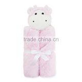 Retail Baby Product Soft Thick Coral Fleece Push Cow Toy Baby Heated Blanket thumbnail-1