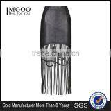Brand Design OEM Services Leather Midi Skirts Tassels Maxi Skirts High Waist Bodycon Sexy Skirts thumbnail-1