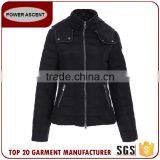 Hot Design Women Stand Collar Metal Zipper Hoody Padding Jacket thumbnail-3