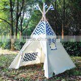 ShiJ Tipi Chevron Cotton Canvas Teepee Tent For Kids thumbnail-1