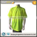 Hot Sale Yellow Micro Mesh Self Fabric Collar High Visibility Safety Warning Polo Shirt thumbnail-1