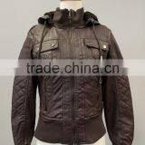 Women's Pu Quilted Fauxleather Moto Biker Jackets #LPU0509 thumbnail-5