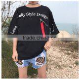Oversized Loose Print Zip t Shirt for Girls thumbnail-2