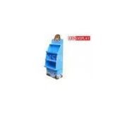 Baby Bottle Products Cardboard Display Stand With Blue Three Shelves