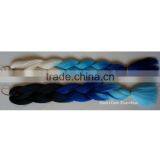 Factory Supply Pre Braided Two Colored Wholesale Cheap Synthetic Braiding Hair thumbnail-5