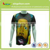 Round Neck 100% Polyester Wholesale Customize Scrawl Dye Sublimation Printing Tee Shirts thumbnail-4