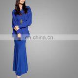 Muslim Women Dress Dubai Beautiful Baju Kurung Long Wearing Modest Abaya thumbnail-2