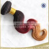 2015 Fashion Three Tone Hair Extension red Peruvian Ombre Hair