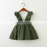 RTS Girl Kids Olive Stripe Ruffle Skirt Suspender Skirt Vintage Skirt thumbnail-2