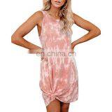 2020 New Wish Explosion Models European and American Women's Tie-dye Printed Loose Vest Dress Factory Direct Sales thumbnail-2