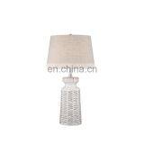 Personalized Good Item Cylinder Relief Surface Matte Beige Vintage Table Lamps Porcelain for Hotel Home Bedside Decor thumbnail-1