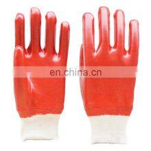 Oil & Chemical Resistant Hand Protection Cotton Interlock Knit Wrist Red PVC Gauntlet Gloves thumbnail-2
