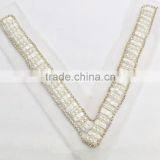 Cheap Price Neck Lace Collars; Bridal Lace Neck Collars; Handmade Beads Lace Trimming for Dress thumbnail-3