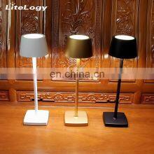 Stock Nordic Metal Gold Black Desk Lamp Hotel Dining Restaurant Led Cordless Rechargeable Table Lamp