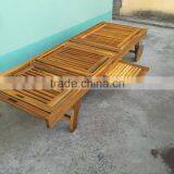 LOWEST PRICE - Acacia Sun Lounger With Table - Sun Lounger With Cushion - Pool Furniture thumbnail-2