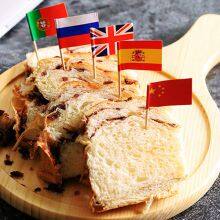 Disposable Party Food Flag Picks, Cake Toothpick Flags With Logo Pack of 144 Pieces thumbnail-4