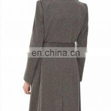 Europe Fashion Cashmere Long Coats Woman Wear Wool Blend Coat Wholesale Coat With Belt thumbnail-3