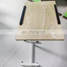 Good Quality Movable Bedside Desk Height Adjustable Overbed Dining Table for Hospital thumbnail-4