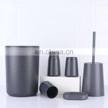 Black Modern Plastic Bathroom 6 Accessories Set thumbnail-1