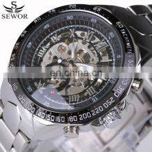SEWOR Luxury Brand Male Mechanical Automatic Clock Watch Transparent Skeleton Waterproof Men Watches thumbnail-1
