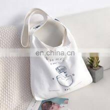 Wholesale Custom Art Canvas Bag Female Simple Print Female Shoulder Bag Large Capacity Student Canvas Cross-body Bag thumbnail-2