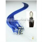 blue color alibaba express indian remy human micro loop hair extensions 100% remy hair