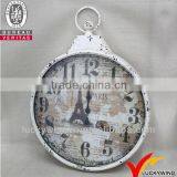 Round Arabic Number Latest Style Antique Clock Made of Metal