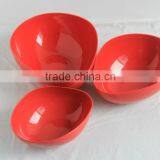 Factory direct wholesale three-piece plastic salad bowl ellipse salad bowl