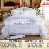 New Design Pleuche White Hotel Bed Set
