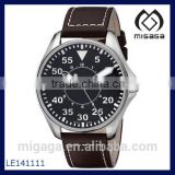 Fashion brown leather strap cool multi functional watch