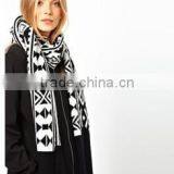 Fashion Girl's Samantha Monochrome Aztec Scarf thumbnail-1