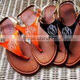 Monogrammed Sandals, Black Monogram Sandals, 5 Colors Available thumbnail-3
