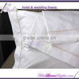 Embroidered White Bedding Sets , Embroidered Hotel Bed Linens Made of 200TC White Plain Percale thumbnail-1
