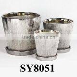 Glazed Pots for Indoor Ceramic Sky Blue Flower Pots thumbnail-3