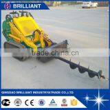 Mini Crawler Skid Steer Loader With Auger Attachment/Snow Blade/Grapple Bucket/Sweeper