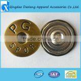 Brass Skull Jeans Button