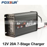 Free Shipping wholesale original 12V 20A 7-stage smart Lead Acid Battery Charger,12V Car battery charger, MCU controlled